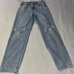 American Eagle Outfitters Super High Rise Baggy Straight Jeans Size 4 Long